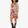Vestido de popelín de algodón estampado