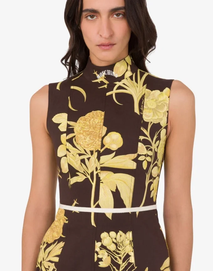 Vestido de popelín de algodón estampado