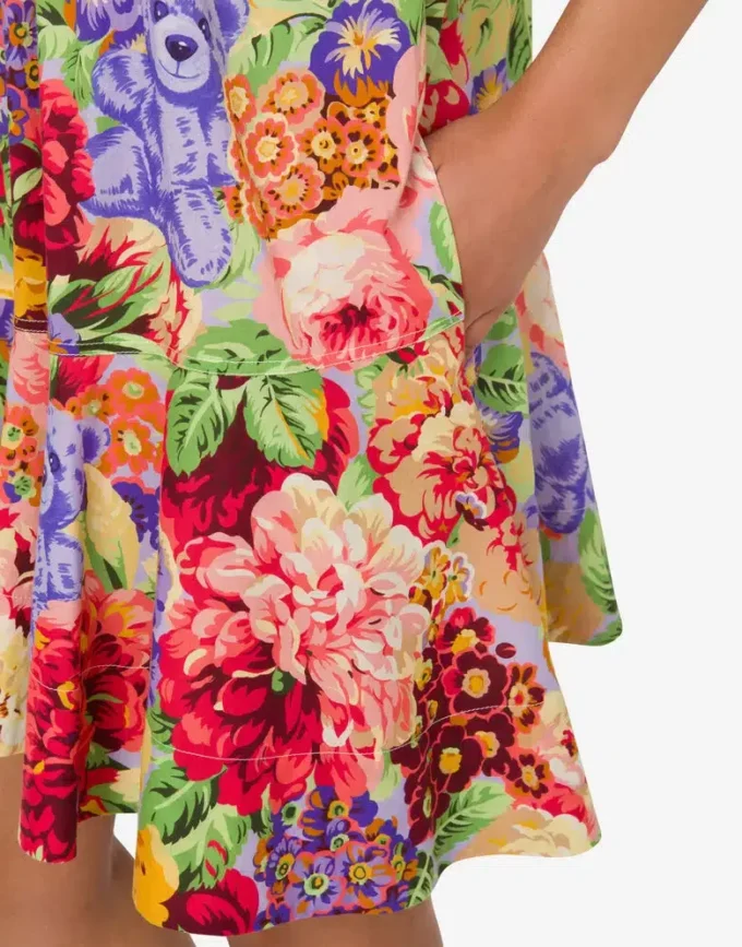 Vestido de popelín de algodón estampado