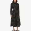 Vestido de popelín de algodón estampado de lunares