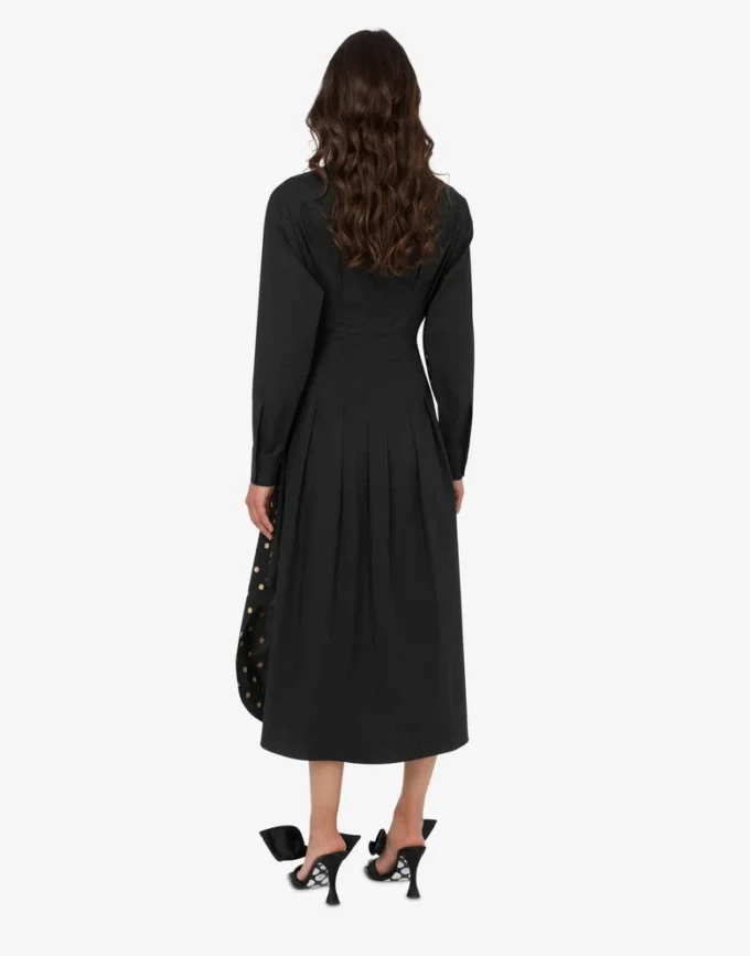 Vestido de popelín de algodón estampado de lunares