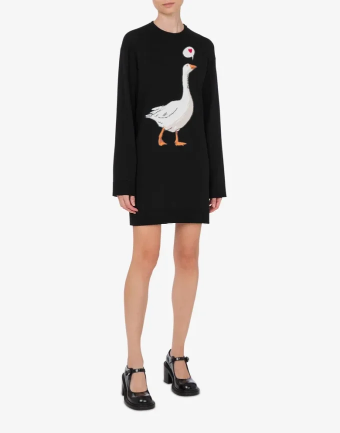 Vestido de punto de algodón Goose Vestido de punto de algodón Goose
