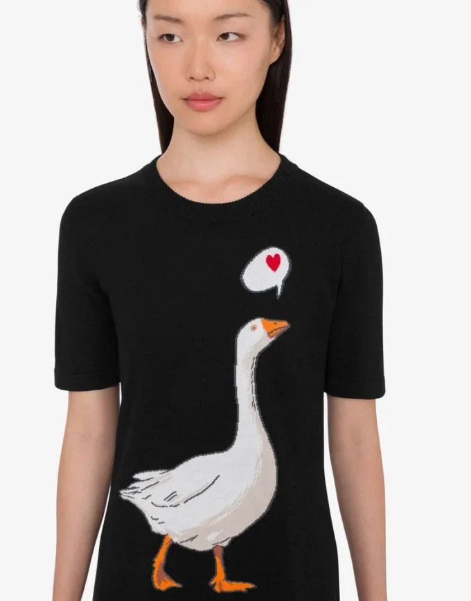 Vestido de punto de algodón Goose