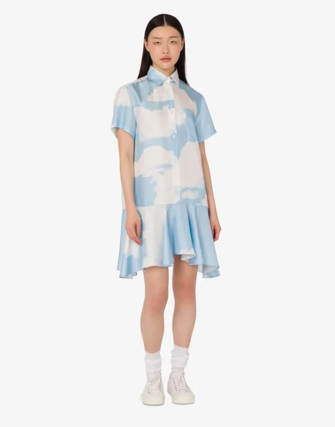 Vestido de sarga de seda Archive Clouds Vestido de sarga de seda Archive Clouds