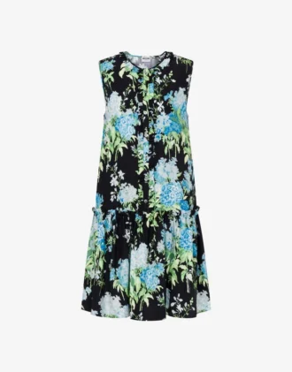 Vestido de satén de seda estampado