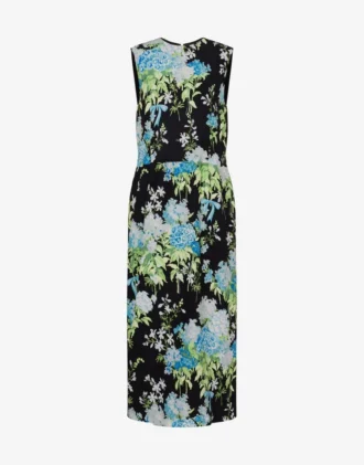 Vestido de satén de seda estampado