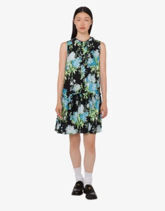 Vestido de satén de seda estampado