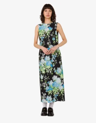 Vestido de satén de seda estampado