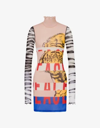 Vestido de tul estampado