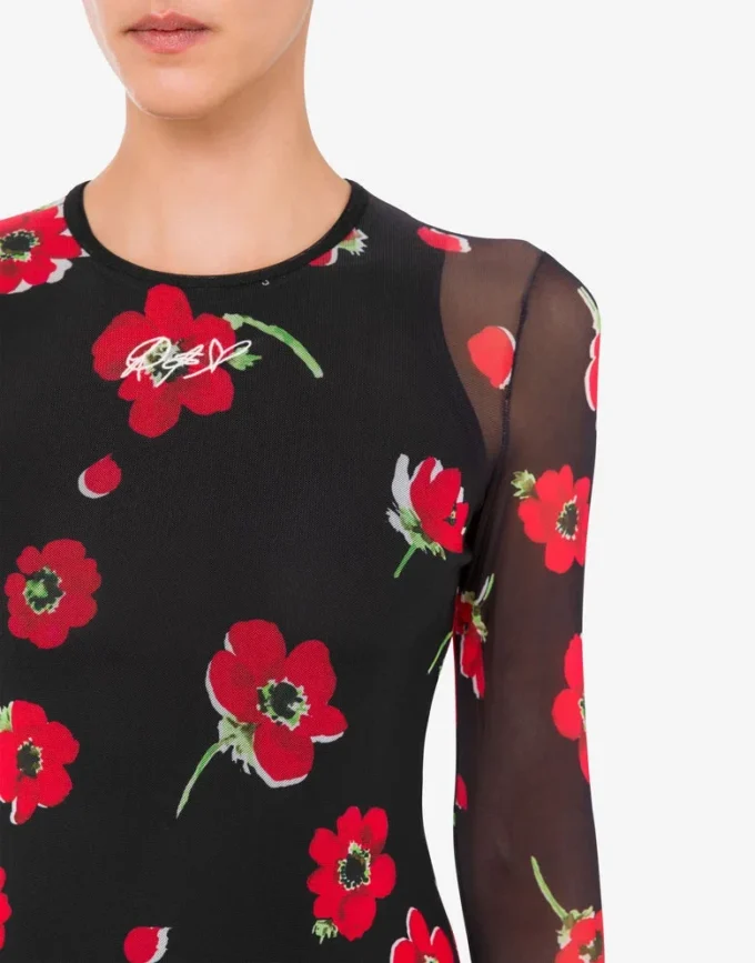 Vestido de tul estampado