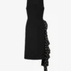 Vestido diagonal de mezcla de lana con lunares