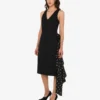 Vestido diagonal de mezcla de lana con lunares