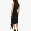 Vestido diagonal de mezcla de lana con lunares