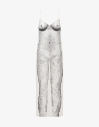 Vestido estampado de crepé