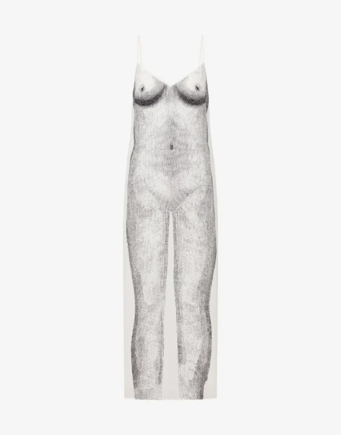 Vestido estampado de crepé