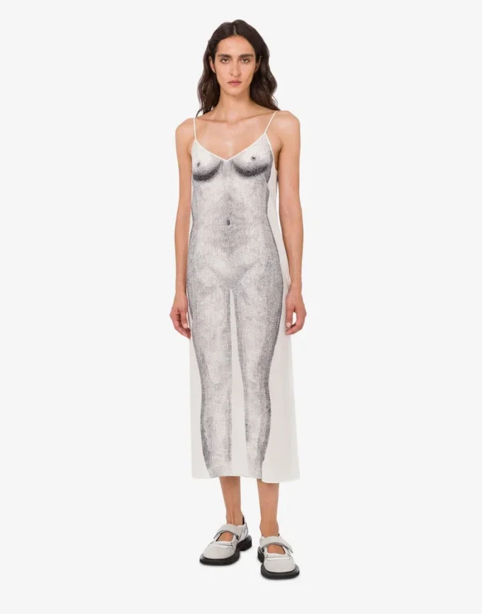 Vestido estampado de crepé