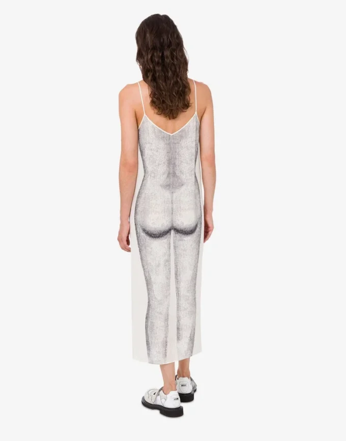 Vestido estampado de crepé