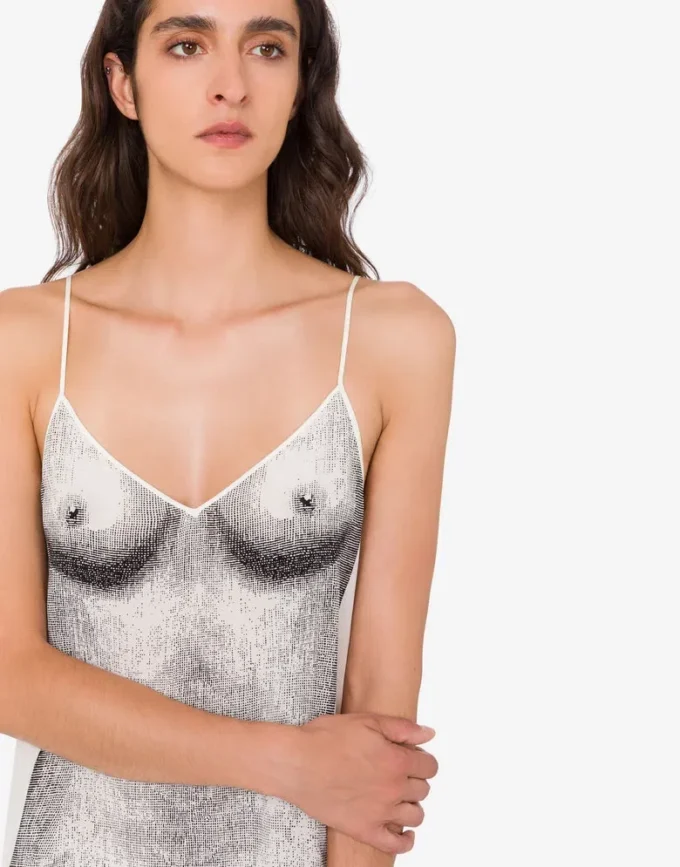 Vestido estampado de crepé
