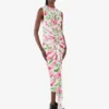 Vestido estampado de crepé de China