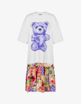 Vestido oversize de algodón Moschino Teddy Bear