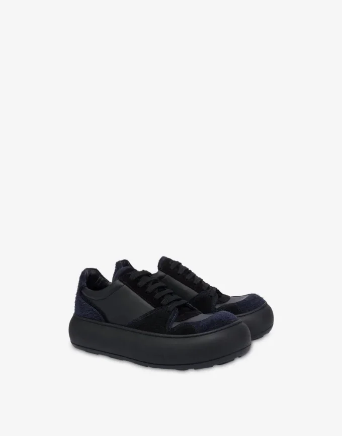 Zapatillas deportivas de ante y piel de becerro Zapatillas deportivas de ante y piel de becerro