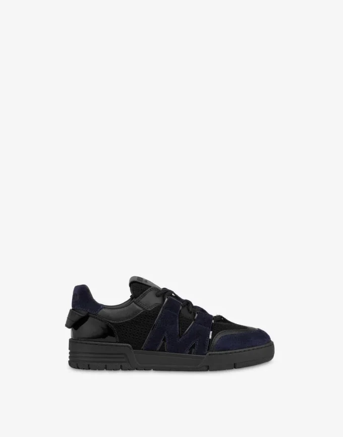 Zapatillas deportivas de malla, piel de becerro y ante Zapatillas deportivas de malla, piel de becerro y ante