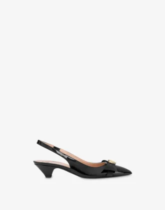 Zapatos de salón de charol con talón abierto