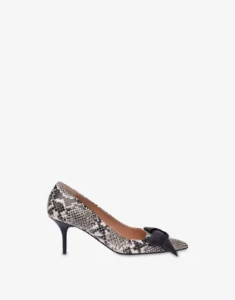 Zapatos de salón de piel de becerro con estampado de pitón