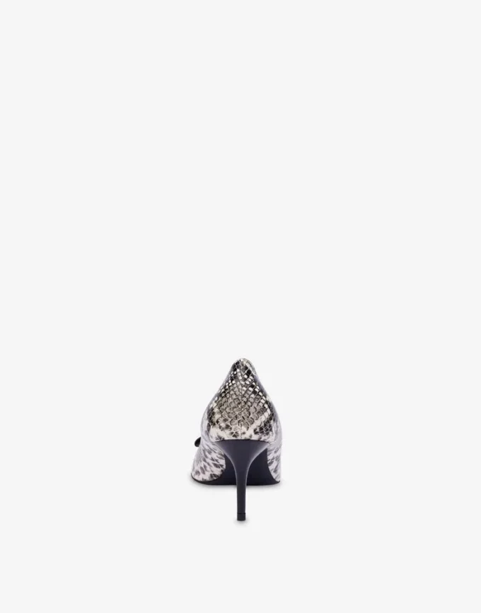 Zapatos de salón de piel de becerro con estampado de pitón